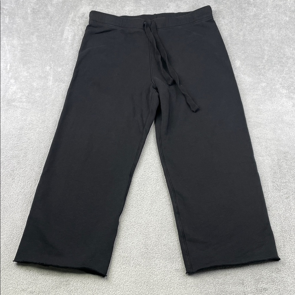 NEW Frank & Eileen S‎ 100% Cotton Wide Leg Black Triple Fleece Sweatpants